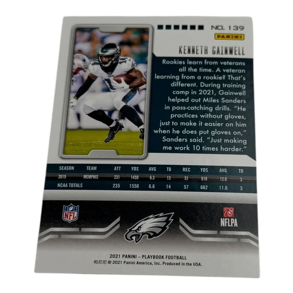 2021 Panini Playbook Kenneth‎ Gainwell Rookie Card #139 Philadelphia Eagles RC